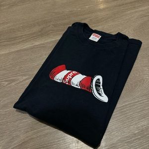 Supreme cat in the Hat t shirt in Navy